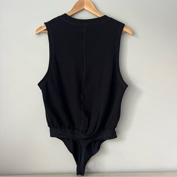 Free People Peek Aye Henley Black Bodysuit Small NWT - Picture 6 of 12